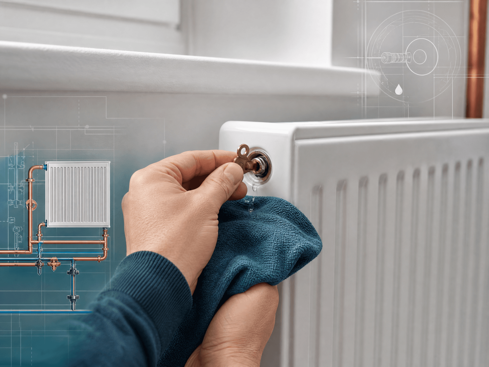 Using a bleed key on a home radiator